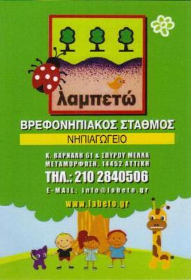 ΛΑΜΠΕΤΩ ΠΑΙΔΙΚΟΣ ΣΤΑΘΜΟΣ ΠΑΙΔΙΚΟΙ ΣΤΑΘΜΟΙ ΜΕΤΑΜΟΡΦΩΣΗ ΛΙΑΚΟΥ ΒΑΡΒΑΡΑ-ΜΠΑΣΔΑΡΑ ΜΑΡΙΑ 